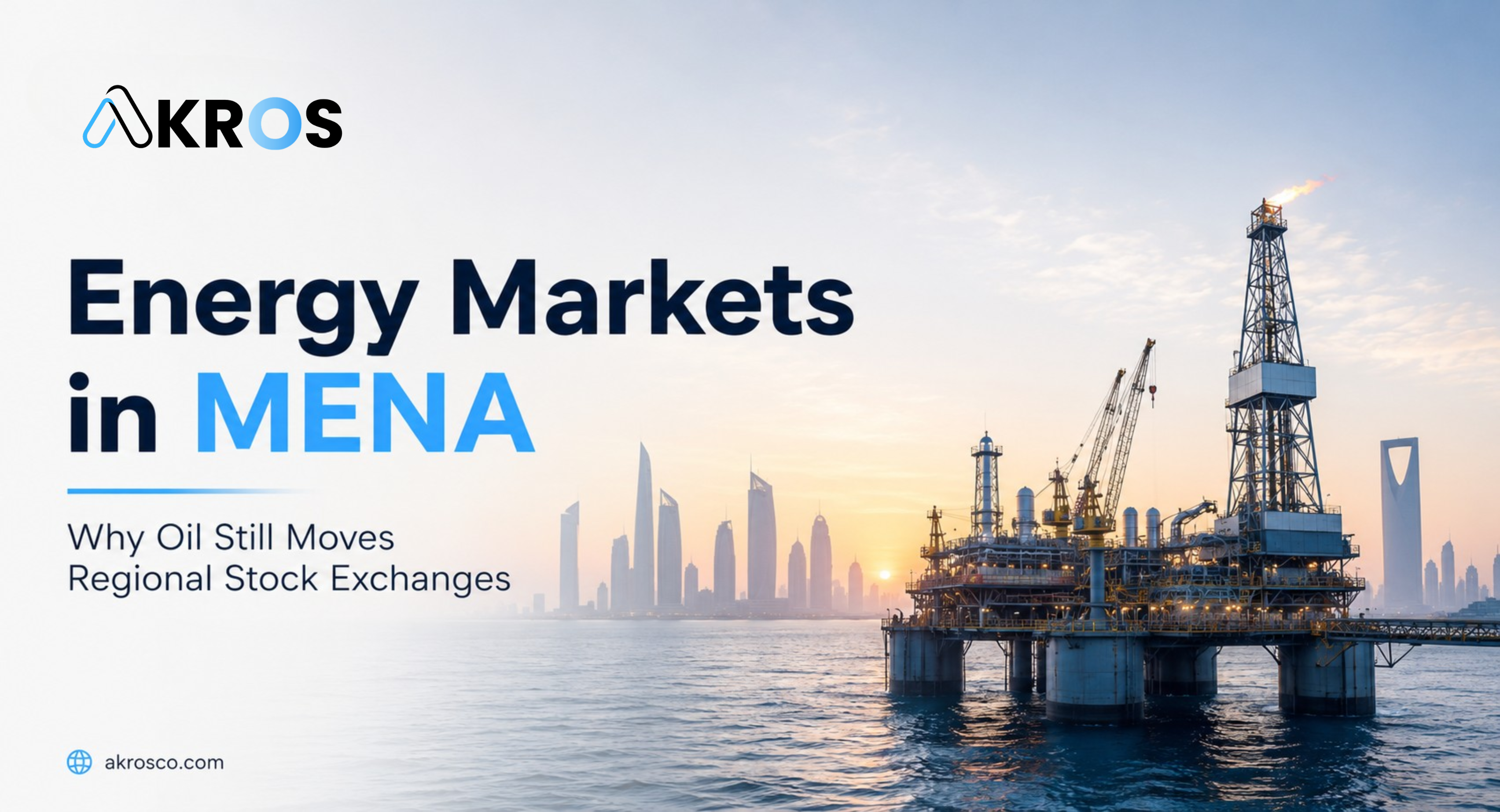 Offshore oil platform representing energy markets and regional economic growth in the MENA region.